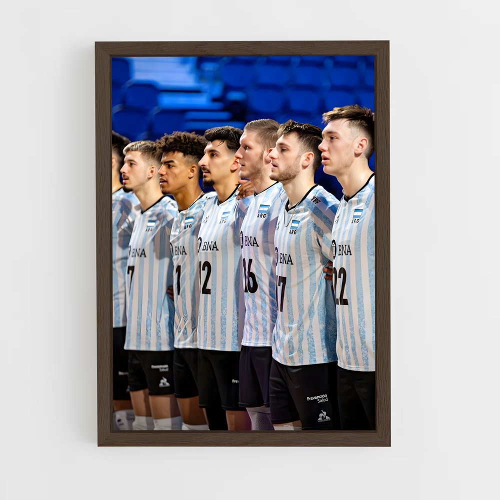 Poster Équipe d'Argentine en Action – affiche Volleyball (vue 5)